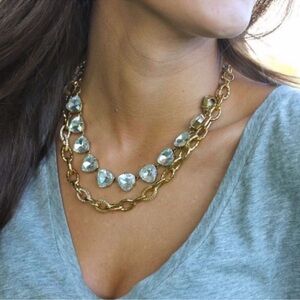 Stella & Dot Women’s Christina Link Chain Layered Gold Adjustable Necklace